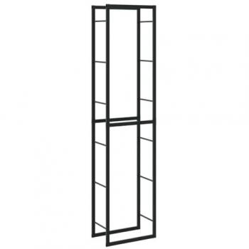 Rastrelliera per legni da ardere nera 50x30x209 cm in metallo