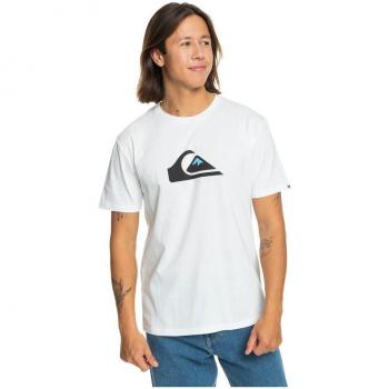 Manche Courte T‑shirt Quiksilver Comp Logo Noir/Blanc