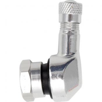 Vástago Válvula Moto CNC 90° en Negro con Llanta Aluminio 10 mm