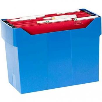 Soporte sobremesacarpetas colgantes azul de poliestireno para formato din a4 capacidad 20 carpetas 46720