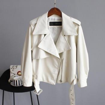 Veste Lâche en Faux Cuir pour Femmes