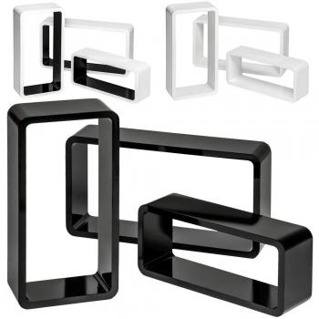 TecTake 3‑er Wandcube – Retro CD‑Regal – Schwarz – Artikelnummer 401587
