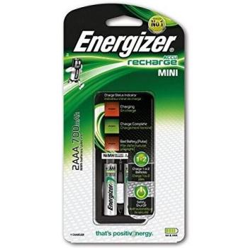 Energizer Recharge Mini Cargador + 2 Pilas AAA 700mAh
