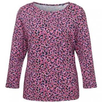 Grafisches T-Shirt RABE Damen, 3/4-Arm, Gr. 46, blau
