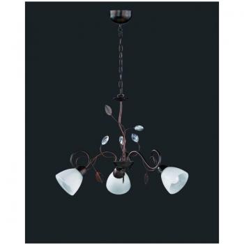 Trio Hängelicht 3xE14 Traditio Rost Weißglas Ø70 cm