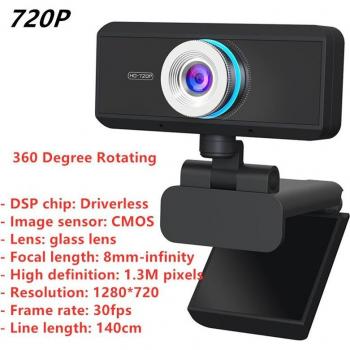 Webcam 5MP 1080p, micro absorbant, résolution dynamique