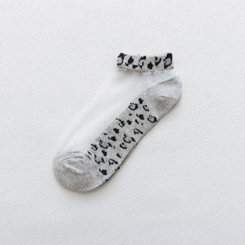 Calcetines tobilleros divertidos de leopardo 3D para mujer, pack de 5