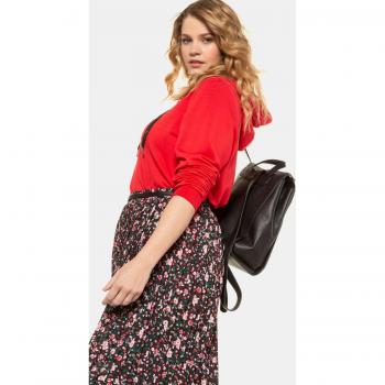 Felpa con Cappuccio e Nastro a Fori per Donna, Rosso, Taglia 56/58, Ulla Popken