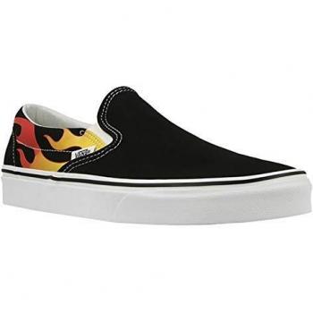 Vans Old Skool, Chaussures de skate en daim/toile de coton pour adultes, Noir (Flame)