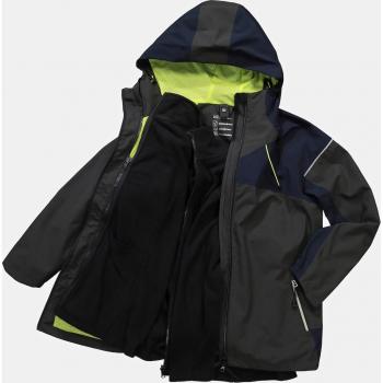 Plus Size Colorblock Waterproof Hooded Modular Jacket, Women, Black, Size 16/18, Polyester