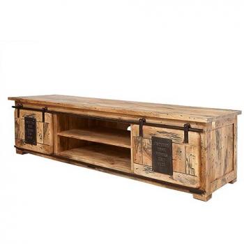 Meuble TV Manguier 180x55 Laqué Bois Naturel