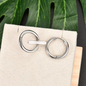 Boucles d'oreilles simples en acier inoxydable rondes pour hommes et femmes