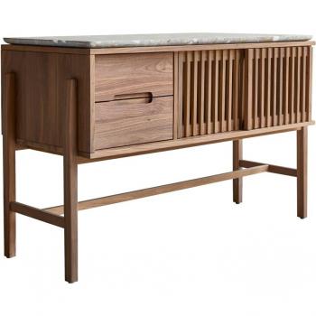 Eleganter Nussbaum Badezimmerschrank 125 cm