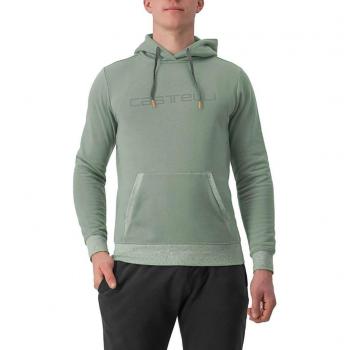 Camiseta de Algodón XL Castelli Verde Claro y Capucha