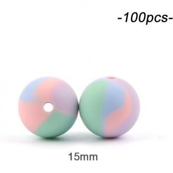 Perles rondes en silicone pour jouets de bébé 100 pièces