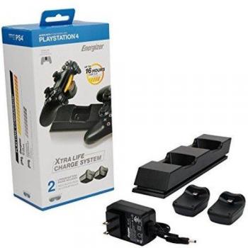 Cargador Energizer Bajo Perfil para 2 Controladores + Baterías (PS4)