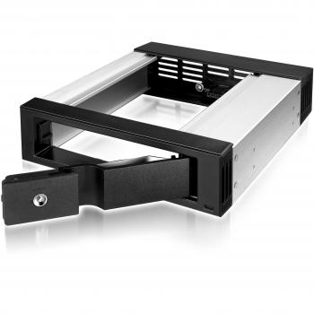 Icy Box IB‑158SK‑B 13,3 cm 5,25″ Carrier Panel – robustes Aluminium‑Gehäuse, Schwarz (15800)