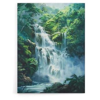 Green Amazon Waterfall – 24x32 Canvas Print