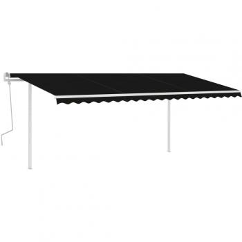VidaXL Manual Retractable Awning 5x3.5 m Anthracite