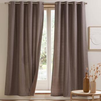 Rideau DUOPOL L135xH240 marron taupe