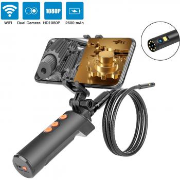 Boroscopio inalámbrico F280 HD1080P, Mini cámara de 9 LED, 8MM, lente de serpiente doble, Cable IP68, resistente al agua para smartphones iOS y Android