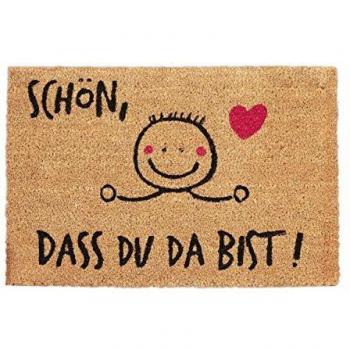 Universal Coir Doormat, Non-Slip Entryway Rug, 60 x 40 cm, Natural/Black