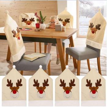 Xmas Elk Chair Cover Set