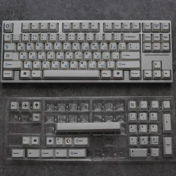 Cherry Profile PBT Keycaps White Blue Russian