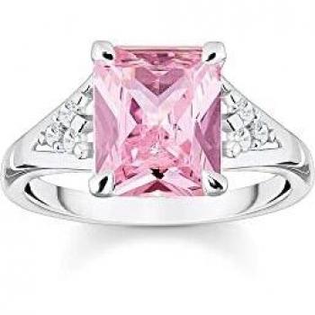 Anillo de plata con piedras preciosas rosas y blancas Thomas Sabo