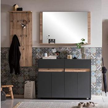 CORATO-80 Garderoben Kombination anthrazit Wildeiche Nb