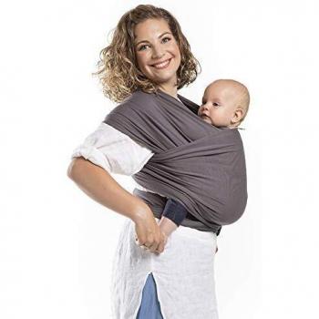 Porte-bébé Boba Wrap, Écharpe extensible, Coton bio, Gris