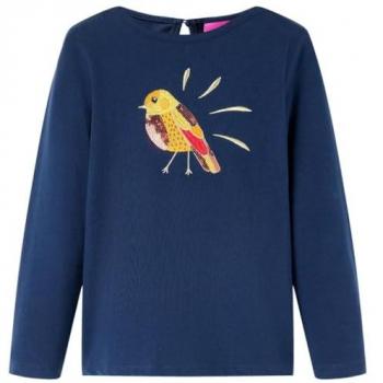 VidaXL Marineblaues Langarmshirt für Kinder 104