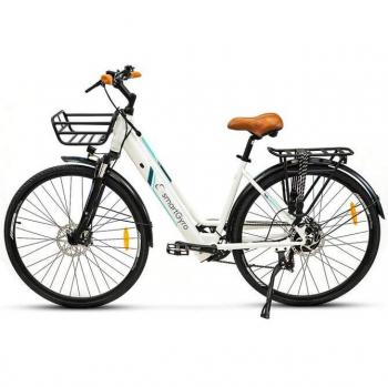 SmartGyro Sunset 10000 mAh – Bicicleta Eléctrica 27.5”, Blanco y Eficiencia