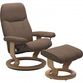 Stressless® Relaxsessel »Consul« mit Hocker, Classic Base, Größe M, Eiche