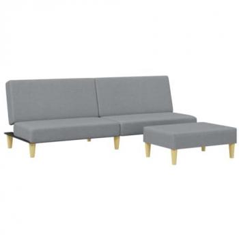 VidaXL Schlafsofa mit Fußhocker 2-Sitzer in Hellgrau