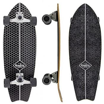 Mindless Surf Skate Fish Tail Black Surf Skate Carving Skateboard 29.5 x 9.75