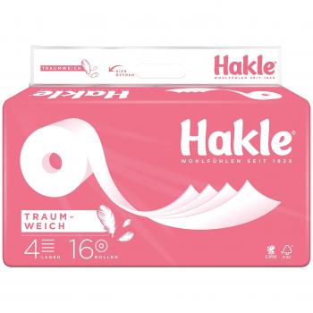 Hakle Dream Soft 4-layer Toilet Paper Pack of 16 rolls x 130 sheets with Comfortable Wool Cushions