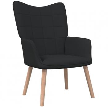 Sillón cómodo vidaXL de tela negra