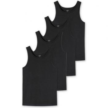 Basic Uncover Tanktop Set Herren – 4x Baumwollunterhemden Schwarz L