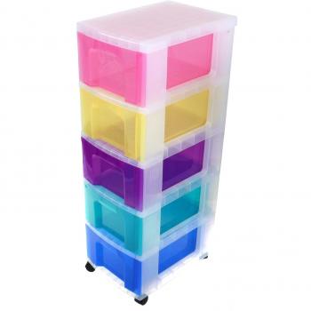 Really Useful Plastic Storage Unit 5 x 12 Litre Drawer