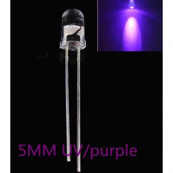100PCS 3mm Round UV LED Light Purple 395nm-400nm DIP Components