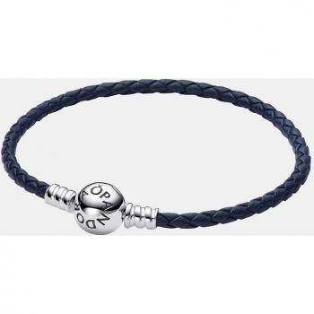 Pulsera Azul Trenzada de Cuero Pandora Moments