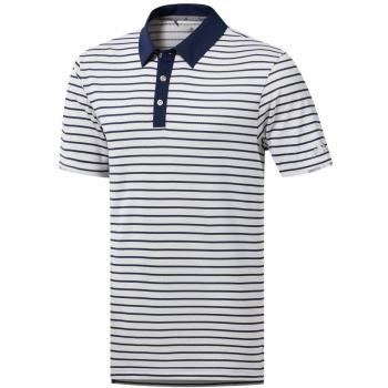 Adidas Men's Climachill Three-Color Stripe Polo Shirt White