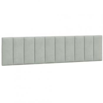Coussin de tête de lit en velours 200 cm gris clair