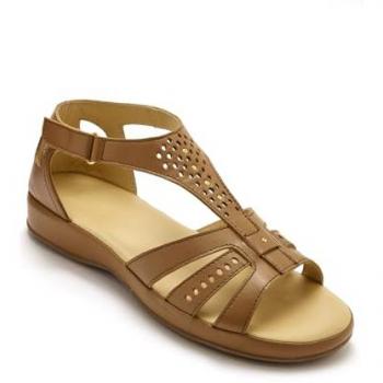 Sandales Pédiconfort pour femme en cuir ajouré