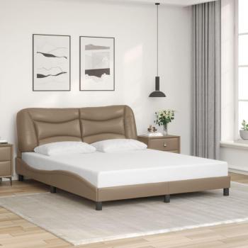 Letto con Testiera Cappuccino 160x200 cm in Similpelle