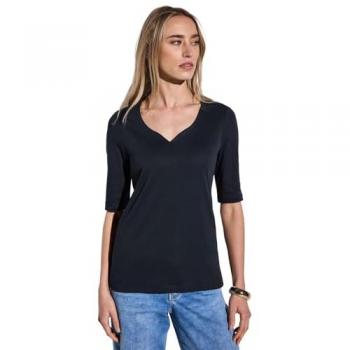 T-shirt Femme Bleu avec Encolure en Cœur Street One Taille 34