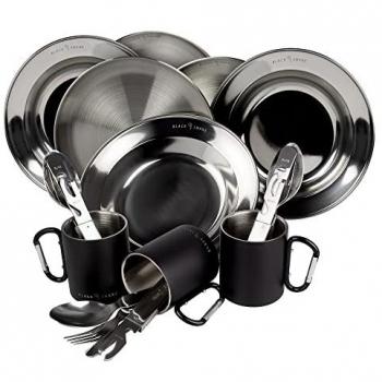 Black Snake 3-Personen-Set: Flache/Tiefe Teller, Besteck, Tasse – Outdoor‑Ausrüstung