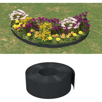 VidaXL Bordures de jardin 4 pcs noir 10 m 20 cm polyéthylène 3155458