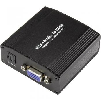 Speaka SP‑5070436: Video‑ und Audio‑Übersetzer (VGA/Toslink/Klinke → HDMI) 1920 × 1080, Einzelkauf